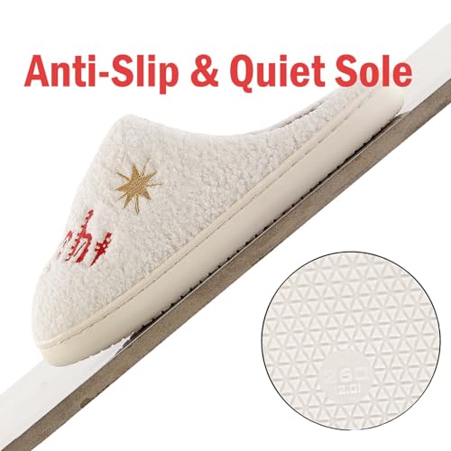 Image of Comfy House Slippers For Women Men, Ladies Fuzzy Bedroom Slippers,indoor Outdoor Memory Foam Shoes