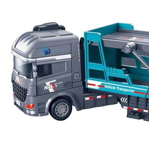 Image of Container Transport Truck Set Manual Push Power Large Transport Trailer Vehicles Truck Toys Alloy Diecast Truck Set Toy Best Birthday Gift for Kids