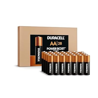 Duracell Coppertop AA Batteries with Power Boost ingredients, 28 Count (Pack of 1). Re-closable pack for quick, easy access and organized storage. Double A Battery with Long-lasting Power