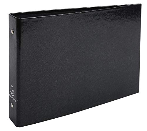 Exacompta 829E 10er Pack Ringbuch Iderama DIN A5 quer aus Karton mit Kunststoffbezug mit 2 Ringen 35 mm breit farbig sortiert ideal für Schule und Büro Ringhefter Ringordner Ringbuchordner