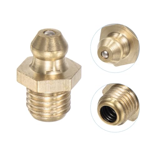 Image of uxcell Brass Straight Grease Fitting M8 x 1mm Thread Hydraulic Grease Fitting Accessories, 40Pcs