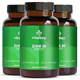 Vitabay Zink 50 mg Hochdosiert – 1500 vegane Tabletten – Zinkgluconat Depot – Vegan & ohne unnötige Zusatzstoffe – Laborgeprüft – Vorrat für über 18 Monate