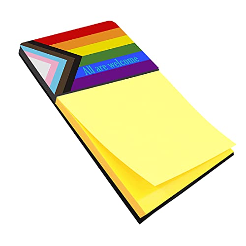Caroline's Treasures Gay Pride Progress Pride All are Welcome Sticky Note Holder
