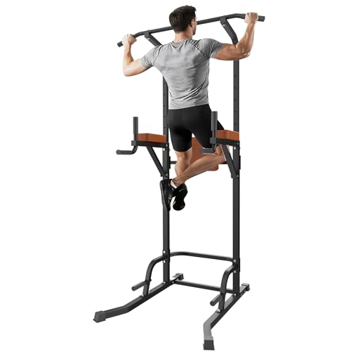 Power Tower Pull Up Dip Station with Stable Splayed H-Shaped