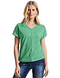 Cecil Shirt mit V-Ausschnitt, Kurzarm und Ornament Burn-Out-Details