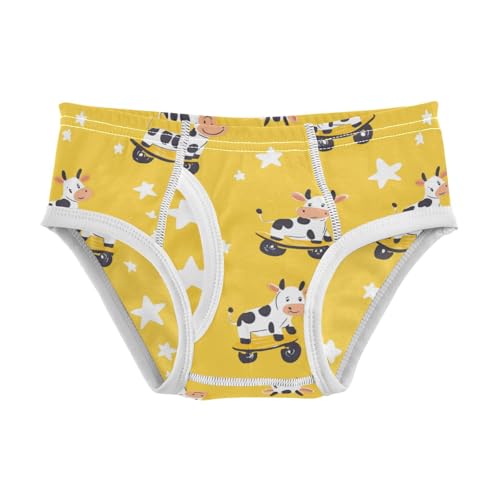 Wusikd Cow Riding Skateboards Boys' Underwear Cotton Cute Boys Briefs Soft Toddler Underwear 2T
