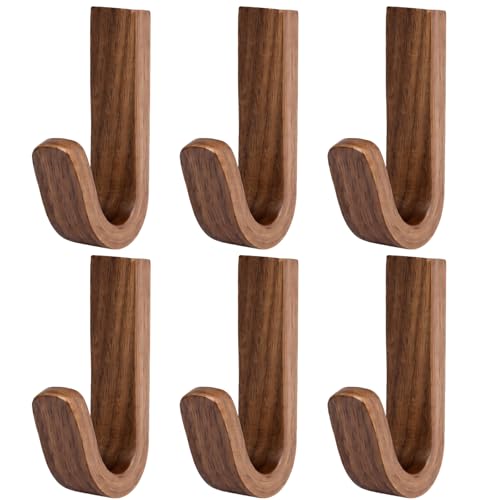 YcsRnn Wooden Hooks Wooden Coat Hooks Key Holder for Wall Self Adhesive Adhesive Coat Hooks for Compact Apartments Modern Wall Organisation with Natural Wood Finish