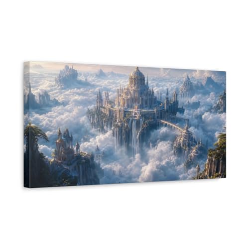 Toile paysage fantastique au-dessus d'une console d'entrée