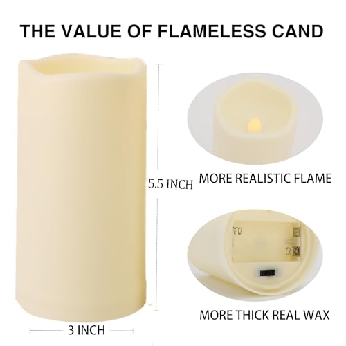 Biyanuo TAT-HL 2Pack Outdoor Plastic Flameless Candles With Remote Control And Timer thumb #6