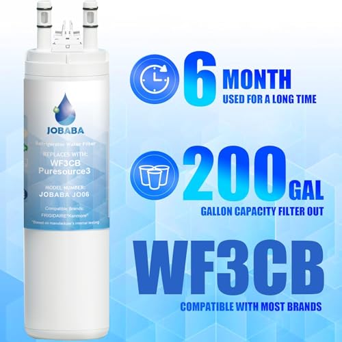 WF3CB Water Filter Replacement - Compatible with Frigidaire WF3CB, PureSource 3, 706465, 242086201, 242069601, PS3412266, AP4567491 Water Filter Replacement, Height 9 Inches, 2 Pack