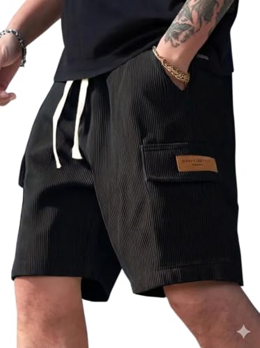 Image of Samfor Shorts for Men || Authentics Classic Men's Ribbed Polycotton Relaxed Fit Cargo Stretch Shorts || Lightweight & Quick Dry || Men Shorts Casual ||Shorts Pant for Men