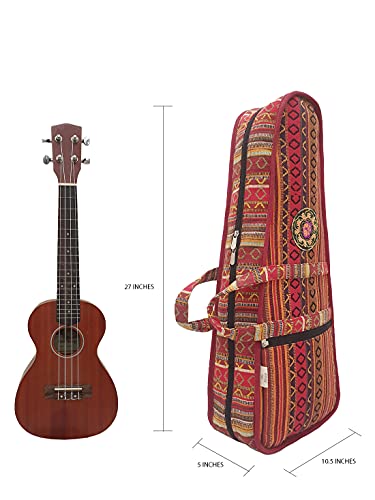 Image of The House of tara Multicolour Ethnic Handloom Fabric Ukulele Bag Case Cover for Men and Women (HTUC 002 Multicolor)