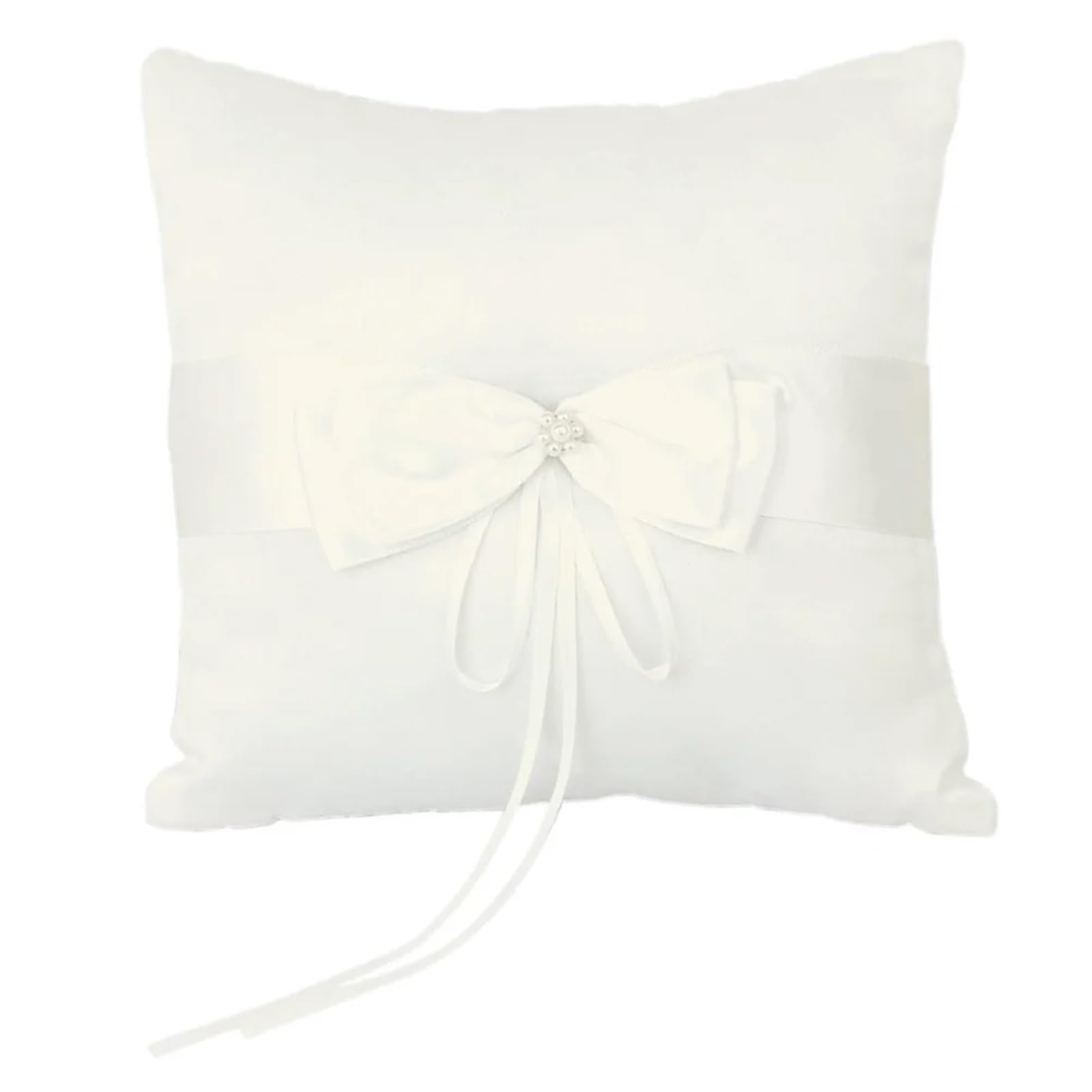 BTRYLDCFA Ring Pillow 10 * 10cm Wedding Ring Bearer Pillow For Wedding Bride(Beige)