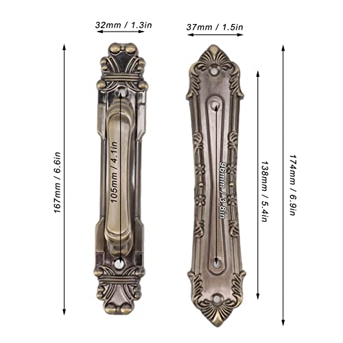 Maçaneta de Porta de Celeiro de Bronze Antigo, Ferro, Dupla Face, Design Multifuncional, para Armári