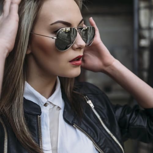 Image of Pro Acme Classic Aviator Sunglasses Glass Lens Metal UV400 for Men Women | 58 /62MM Lens,,Crystal-Clear Vision,Highly Scratch-Resistant,Weighty Feel,Leather Case