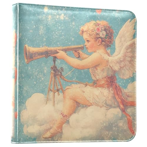 Álbum de Fotos Autoadhesivo DIY Scrapbook Album Cute Cupid Valentine's Day con 3 Anillas, 40 Páginas, 8x10 para Recuerdos