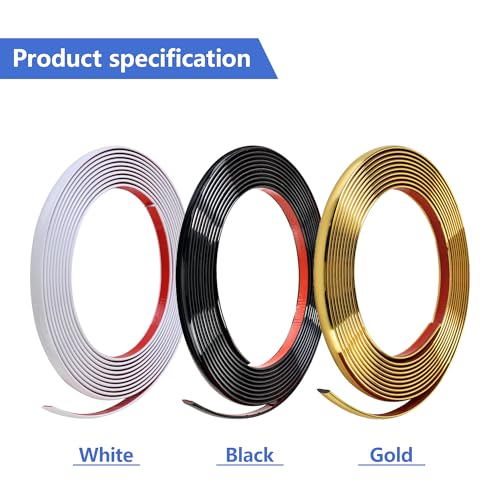 5M White Flexible Moulding Trim,Self-Adhesive Decorative Edging Strip for Tile,Wall,Mirror, Ceiling,Floor,Panel,Cabinet,Peel and Stick PVC Mirrior Frame Trim,13MM - Image 7
