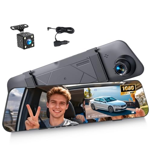 Dual Lens 4.5 Mirror Dash Cam with 1080P