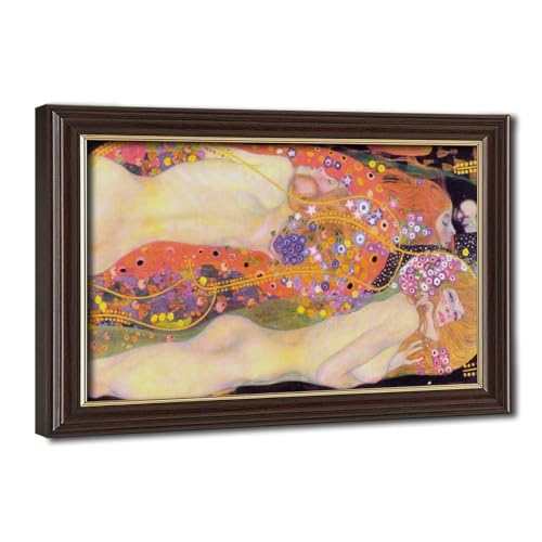 Serpents d'eau II Klimt toile encadrée pour masquer un mur vide de bureau 50,8x76,2 cm