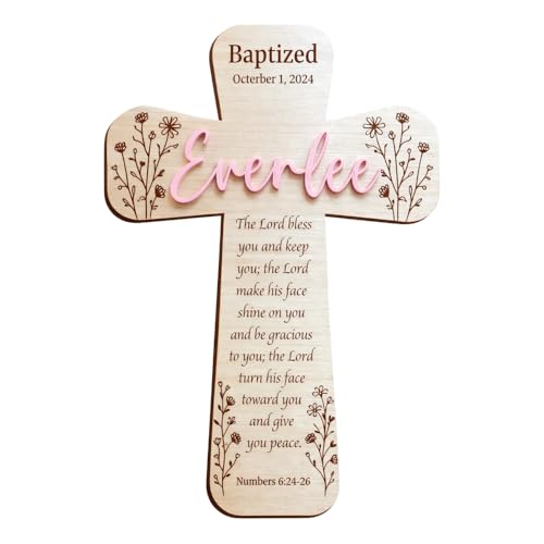 Daty Custom Baby Baptism Gifts for Girls or Boys Personalized Wooden Cross Wall Decor Christening Gift Religious Nursery Decor Gift from Godparents1
