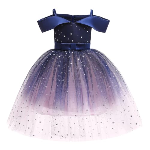 WZMYDBD Kleider für Mädchen Tüll Ballkleid Schulterfrei Kinderkleid Glitzer Abendkleider Ballkleid Kinder Glitzerkleid Elegant Prinzessin Kleid Festlich Partykleid Blumenmädchenkleider 3-10 Jahre