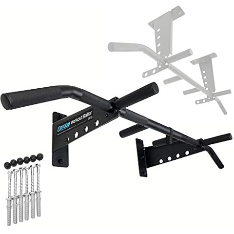 aerobis® Workout Station | Premium Klimmzugstange | Innovative Fitnessgeräte Befestigung + Lagerung | Pull Up Bar für Wand oder Decke Cover