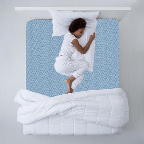 Degrees Home Teide - Funda de colchón 105 cm, Lavable con Cremallera - Protector de colchón antiácaros, Transpirable y Ajustable para Cama 105 cm, Azul