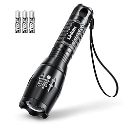 Linkax Torcia LED alta potenza Torcia elettrica Torce LED Flashlight 800LM Fuoco Regolabile Impermeabile 5 modalità di illuminazione Torcia tattica (1)