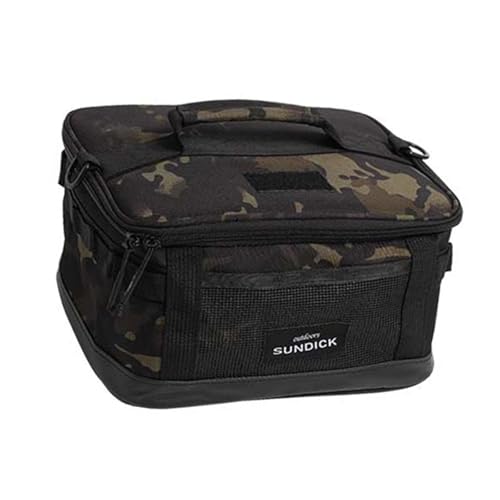 Fenteer Camping Storage Bag Handbag Utility Tote Compact Waterproof Tool Organizer Camping Tool Bag for Outdoor Hiking Garden Garage, Black with Patterns