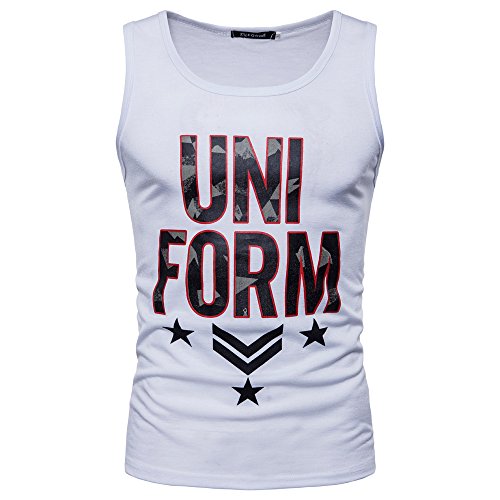 T-shirt sans manches homme lettres imprimées maillot de sport running casual