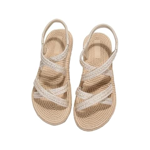 Verdusa Casual Woven Sandals Beige 6 Cover