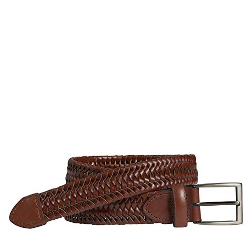Johnston & Murphy Leather Braided Belt Cognac 36