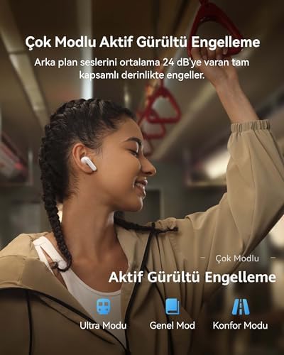 HUAWEI FreeBuds SE 4 ANC, Kablosuz Kulaklık, 50 Saat Uzun Pil Ömrü, Yolculuk ve Ofis İçin Çok Modlu Aktif Gürültü Engelleme, 4,3 g Ultra Hafif Kulaklık, Bluetooth 5.4, Net Görüşmeler, IP54, Siyah - Görsel 3