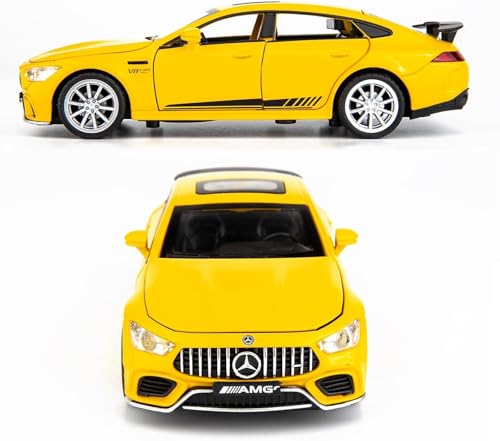 Image of Model Car 1 /32 Benz AMG GT63 Alloy Diecast Collectible Pull Back Toy Car with Light and Sound Toy Vehicle for Adult Boys Birthday Gift (Yellow)