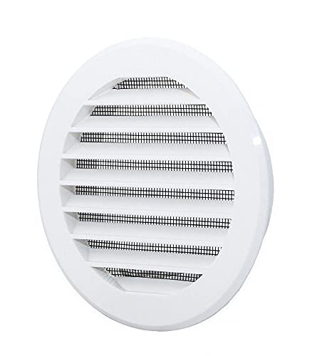 Armar Trading Ltd White Round Air Vent Grille 125Mm With Flange And Fly Screen Ventilation Duct (White)