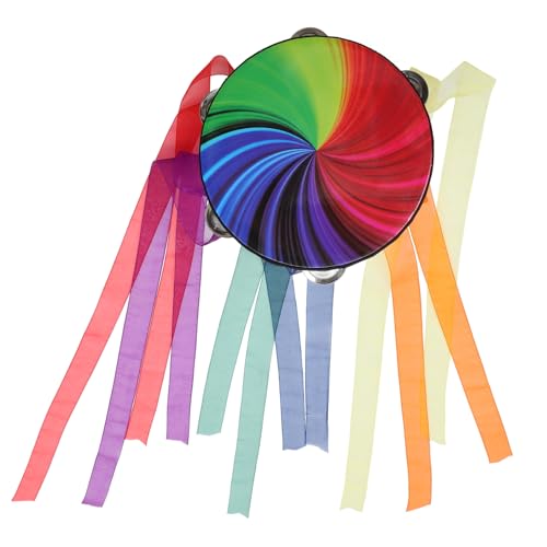 SUPVOX Ergonomic Design Hand Tambourine Party Musical Tambourine Shaking Bell for Dance Games Music Lessons