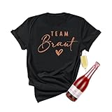 JGA T Shirt Team Braut,Tshirt Frauen,Junggesellenabschied T-Shirt,Brautjungfer Tshirt (DE/NL/SE/PL, Alphanumerisch, XL, Regular, Regular, Schwarz Team Braut)