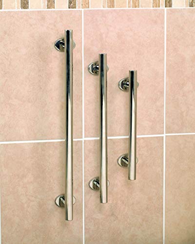 Barre d'appui en acier poli pour sécuriser la salle de bain