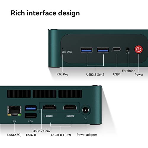 Beelink Ser6 Pro Mini Pc, Amd Ryzen 7 6800H (8C/16T, Up To 4.7Ghz), 32G Ddr5 500G M.2 Pcie4.0 Ssd Mini Computer, Amd Radeon 680M Mini Gaming Pc Support 4K@60Hz Triple Display/Usb4/Wifi6/Bt5.2/2.5Gbps #TOP6