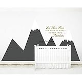  Stickers Muraux,Laissez-Le Dormir Citation Montagnes Sticker, Bébé Chambre Sticker Tête De Lit Chambre D\'Enfant Sticker Mural, Belles Peintures Murales Art, Autocollants Pour Chambres_202X110Cm