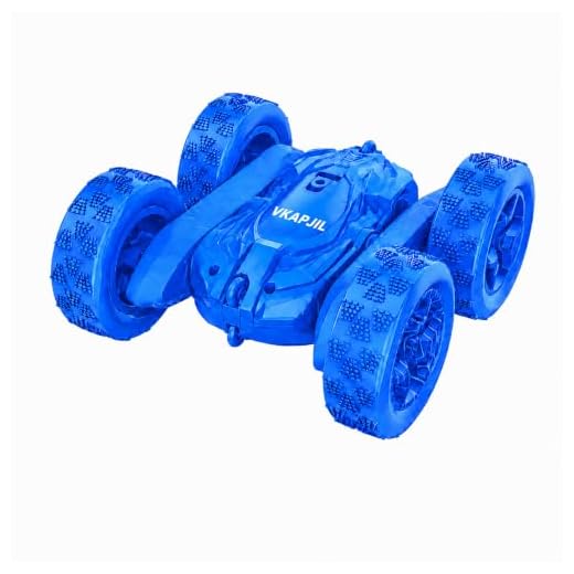 Flymevac Remote Control Car, 360° Rotating RC Stunt Cars with Wheel Lights and Headlights,4WD 2.4Ghz Double-Sided Fast and Flips RC Cars for 6-12 Year Old Kids Xmas Toy Cars Gift for Boys Girls(Blue)