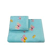 CA' D'ORO Coppia Asciugamani da Bagno Papillon, Asciugamani in Spugna di 100% Cotone 400gr/mq, Set 2 Asciugamani Viso (60 x 110 cm) + Ospite (60 x 40 cm) (Panna