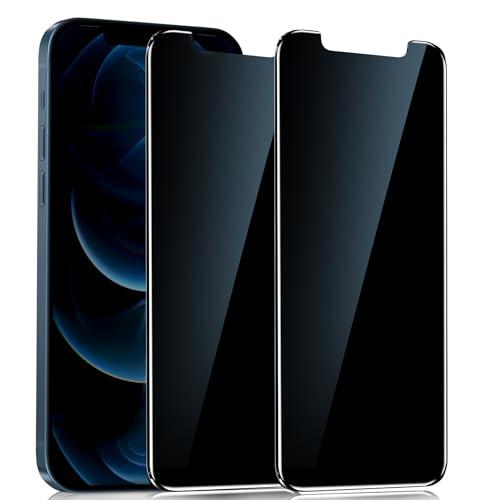 YMHML 2 Pack for iPhone 12 Pro Max Privacy Screen Protector Tempered Glass Anti Spy Privacy Screen for iPhone 12 Pro Max Accessories Case Friendly Private Film
