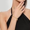 PDWZNBA 18K Gold-Plated Love Friendship Bracelets Trendy Stainless Steel Bangle Jewelry Gifts for Women #3