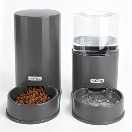 Nobleza Comedero Automático y Bebedero Gatos Perros, Dispensador Comida Gatos y Perros 3.8 L, para Perros y Gatos pequeños y medianos, Pack 2 Unidades