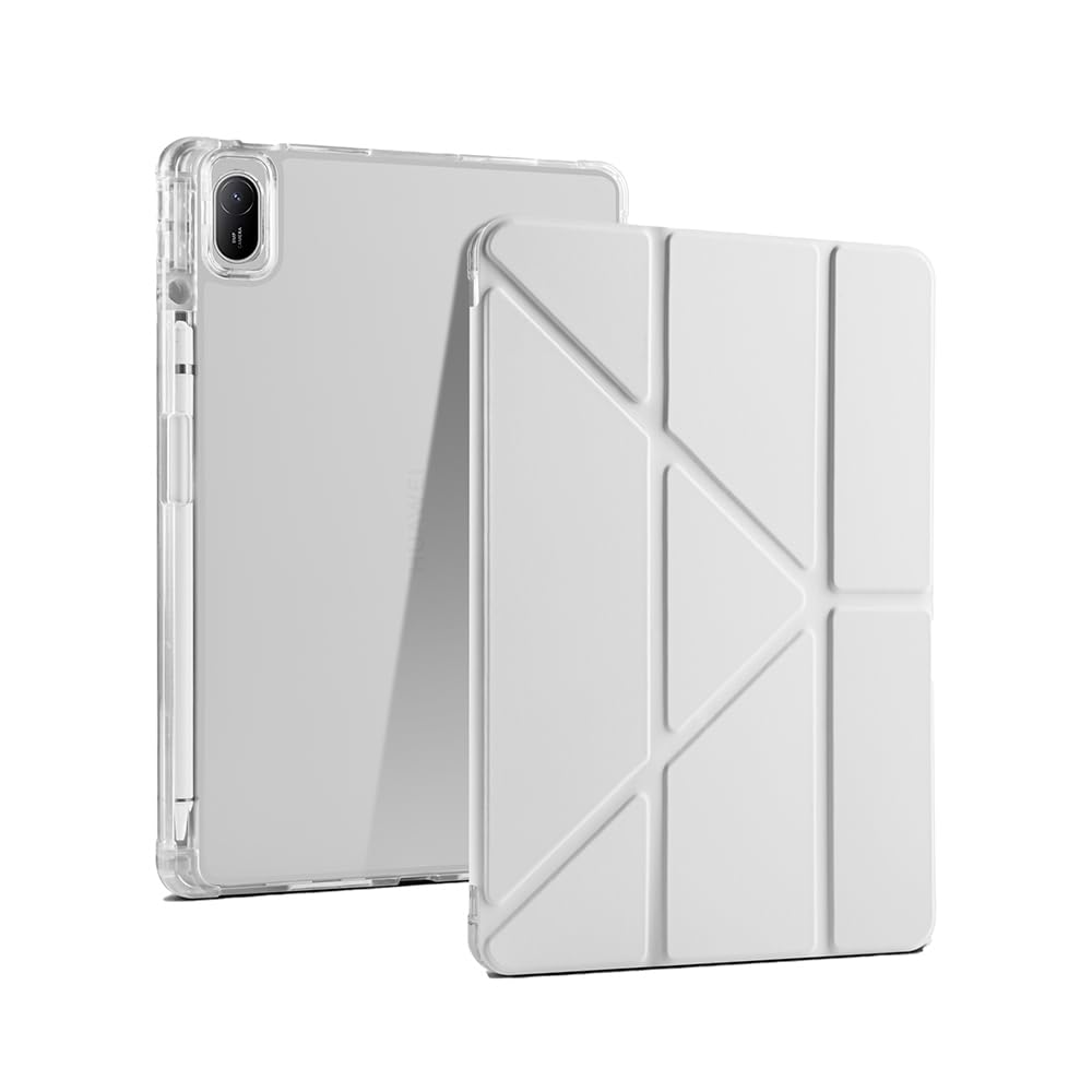 Zore Huawei ile uyumlu Matepad SE 11 Kılıf Zore Tri Folding Kalem Bölmeli Standlı Kılıf Gri