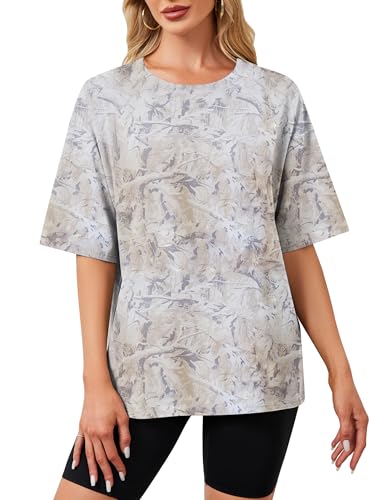 Ziesexy Camo Shirt Women Oversized Short Sleeve T-Shirts Crew Neck