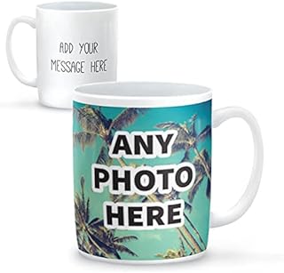 Thoughtful Gifts Personalised One Photo Mug with Custom Message Coffee Cup – Dishwasher Safe – Ideal for Birthdays, Christmas & Special Occasions