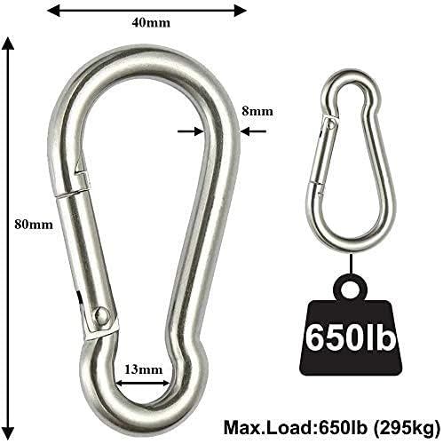 D&C PAWS Eye Clasp with Safety Hook β Heavy Duty Versatile Spring Buckle for Dog Leash Collar Connection, Keychains, and DIY Craft Projects Durable and Reliable Multipurpose Design (Pack of 2) 3