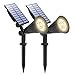 Solar Spotlight, IP65 Waterproof 4 LED Solar Lights Wall Light,Auto-on/Off Security Light Landscape Light 180° angle Adjustable for Tree,Patio,Yard,Garden,Driveway,Pool Area.(2 Pack/3500K)